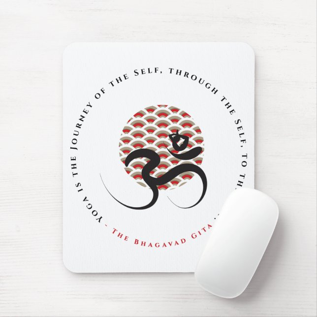 Tapis De Souris Zen Asiatique Rouge Soleil Yoga Moderne Calligraph (Avec souris)