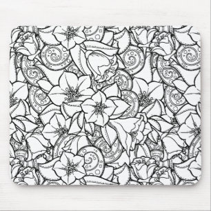 Tapis De Souris Zendoodle fleuri