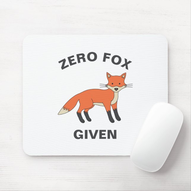 Tapis De Souris Zero Fox Donné Funny Sarcasme Animaux sauvages Pun (Avec souris)