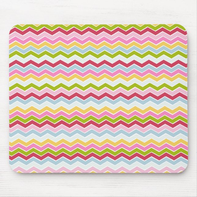 Tapis De Souris Zigzag de chevron multicolore (Devant)