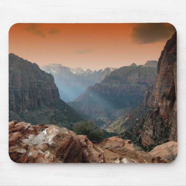 Tapis De Souris Zion National Park Mountains Landscape (Devant)