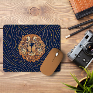 Tapis De Souris Zodiac Beaver Brown   Mousepad de castor à main