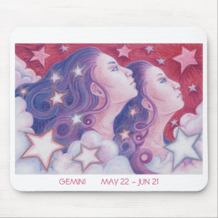 Tapis De Souris Zodiac Gemini mousepad frontière blanche