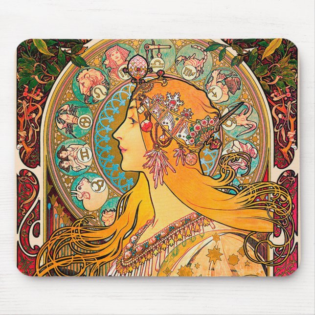 Tapis De Souris Zodiac, Mucha (Devant)