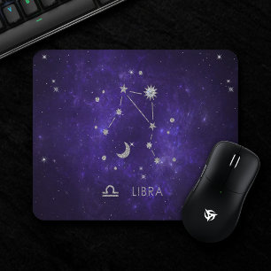 Tapis De Souris Zodiac Purple Libra   Horoscope d'astrologie cosmi