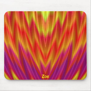 Tapis De Souris ZOE ~ Pad de souris rouge, jaune et violet