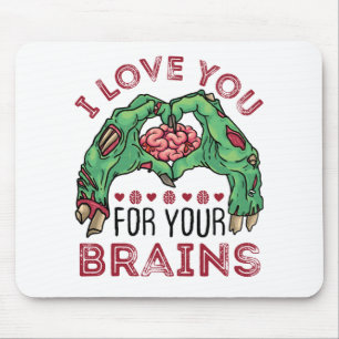 Tapis De Souris Zombie Valentine's Day Drôle Aimez-vous pour les c
