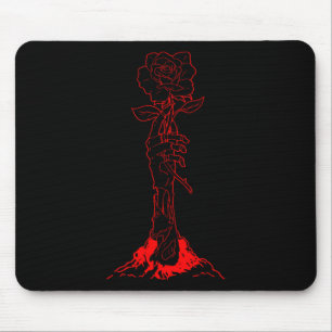Tapis De Souris Zombiecore esthétique Zombie main Rouge Rose Squel
