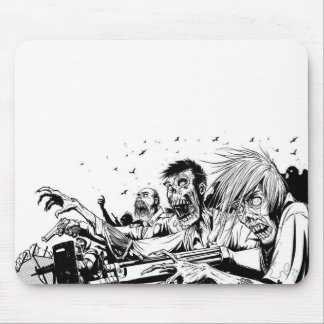 Tapis De Souris Zombis avec des armes à feu