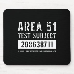 Tapis De Souris Zone 51 Objet de l'essai 8711 Enlèvement d'Aliens