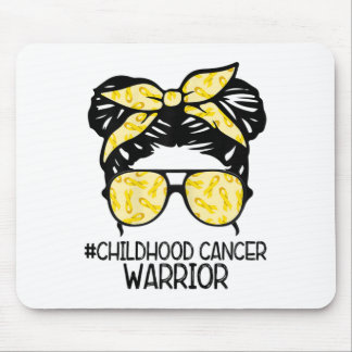 Tapis De Souris Zqxj Messy Bun Yellow Ribbon Childhood Cancer Warr