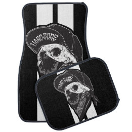 Tapis De Voiture Crâne hardcore portant Bandana White Race Stripes