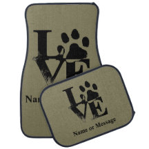 Nom ou message personnalisé Log Dog Paw