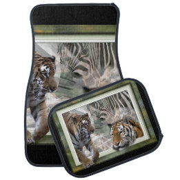 Tapis De Voiture Tigres, Zèbre, Giraffe, Jungle Primitive