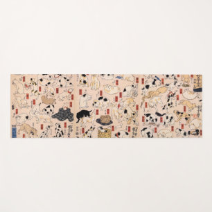 Tapis De Yoga 其のまま地口猫飼好五十三疋, chats de 国芳, Kuniyoshi, Ukiyo-e