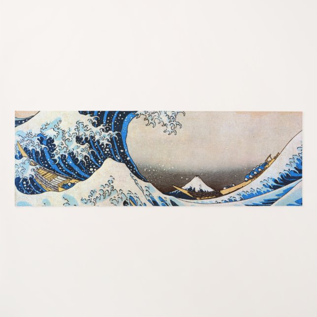 Tapis De Yoga 神奈川沖浪裏, grande vague de 北斎, Hokusai, Ukiyo-e (Devant (Horizontal))