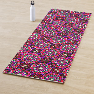 Tapis De Yoga 078 - Motif rose Mandala Yoga Mat