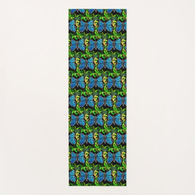 Tapis De Yoga 105 - Mat de yoga papillon morpho (Devant)