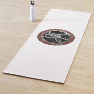 Tapis De Yoga [400] Pieuvre sacrée en argent en position défensi