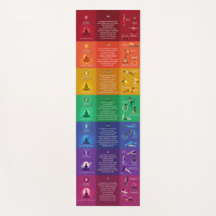 Tapis De Yoga 7 Chakra Yoga Poses & Affirmations Yoga Mat - 87mc