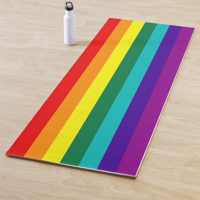 Tapis De Yoga 7 Stripes Rainbow Gay Pride (En situation)