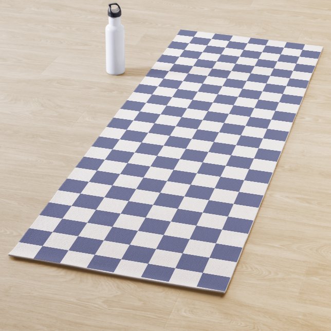 Tapis De Yoga à damiers Motif violet (En situation)