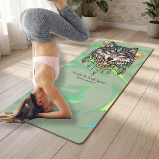 Tapis de yoga à l'esprit de loup personnalisé | Ta