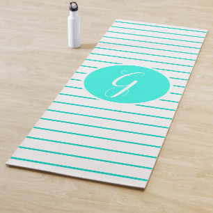Tapis de yoga à monogramme G en lettres rayures bl