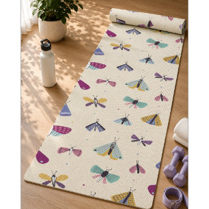 Tapis de Yoga à motif papillon de nuit coloré