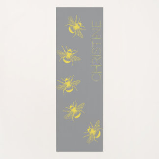 Tapis De Yoga Abeilles jaunes Gray Yoga Mat