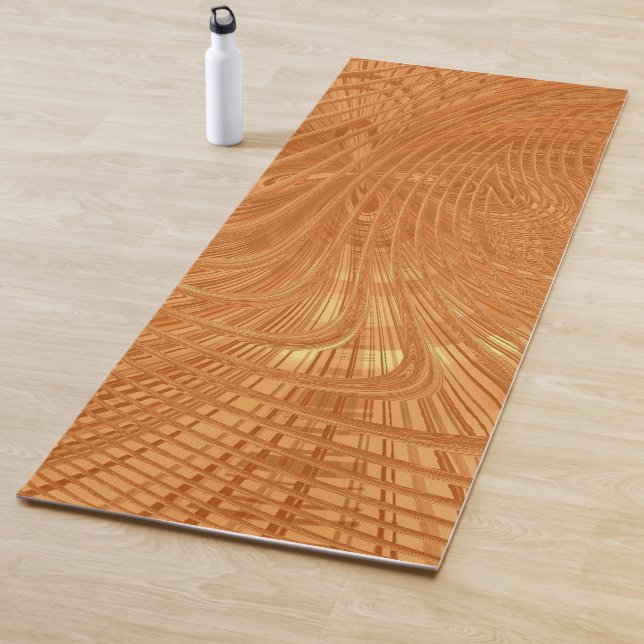 Tapis De Yoga Abstrait Golden Art Wavy Yoga Mat (En situation)