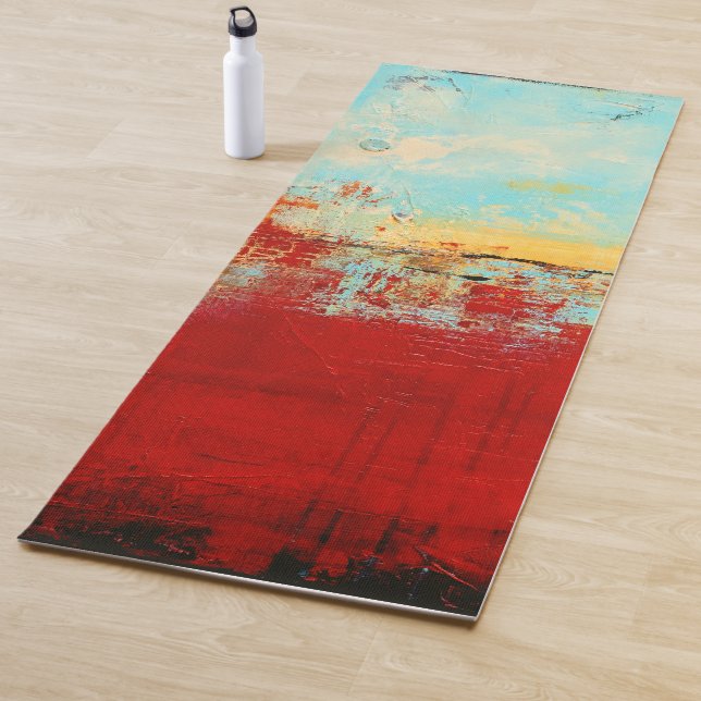 Tapis De Yoga Abstrait rouge de l'Alaska (En situation)