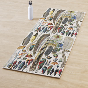 Tapis De Yoga Adolphe Millot Académie sombre Vintage plume d'ois