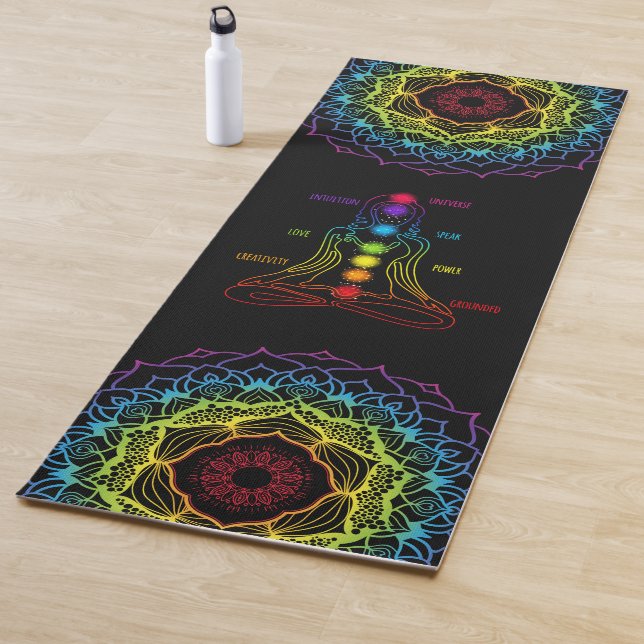 Tapis De Yoga Affirmations Chakra Yoga Mat - 14bl (En situation)