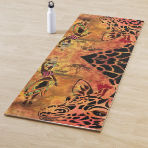 Tapis De Yoga African Girl and Giraffe - Amis - Dessin artistiqu