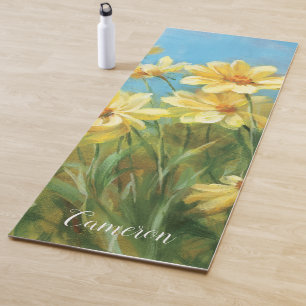 Tapis De Yoga Ajoutez vos   belles marguerites jaunes nommées