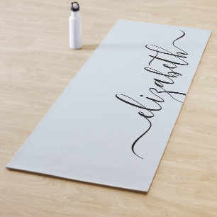 Tapis De Yoga Ajoutez votre bleu en pastel d'écriture nommée de