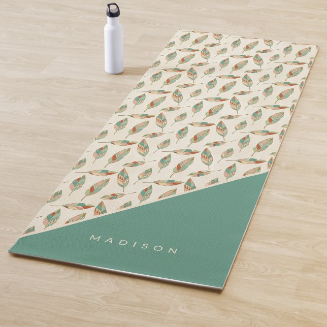 Tapis De Yoga Ajoutez votre motif | géométrique nommé de plume (En situation)