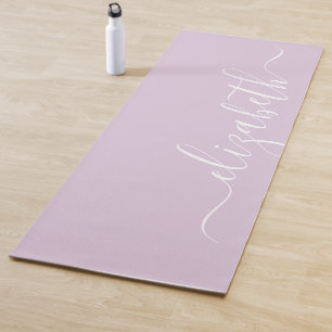 Tapis De Yoga Ajoutez votre pourpre en pastel d'écriture nommée