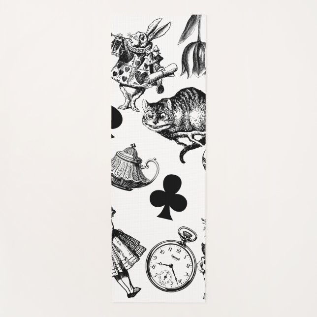 Tapis De Yoga Alice White Rabbit Wonderland Classic (Devant)