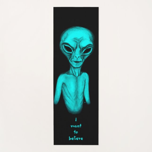 Tapis De Yoga Alien, je veux croire (Devant)
