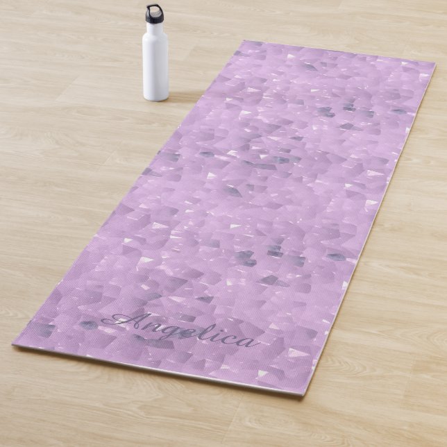Tapis De Yoga Amethyst Crystal Look Lilac Purple Yoga Mat (En situation)
