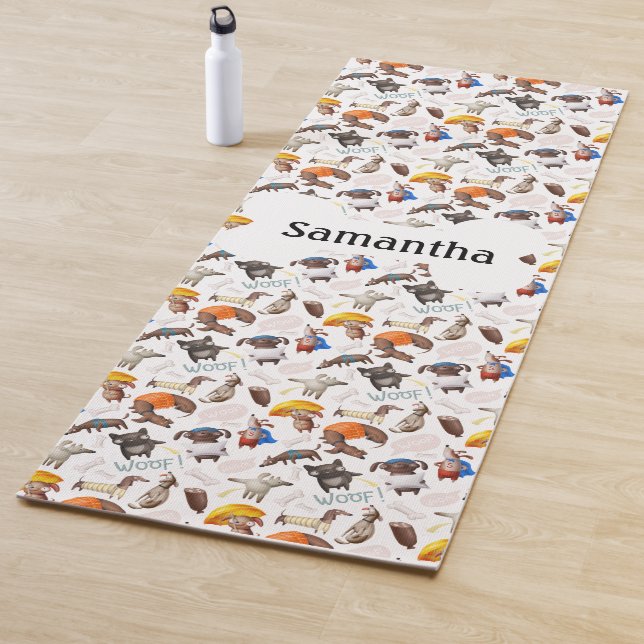 Tapis De Yoga Amoureux des chiens Fun personnalisé (En situation)
