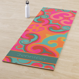 Tapis De Yoga Amusant Colorful Vibrant Abstrait Fils Inspirivity