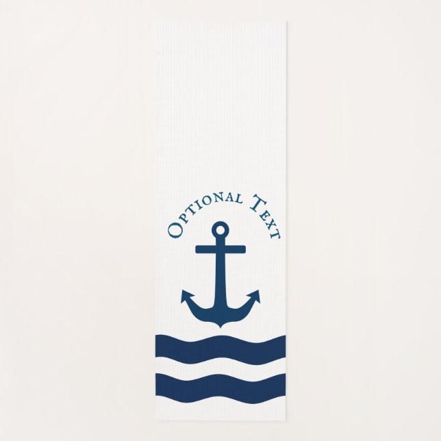 Tapis De Yoga Ancre lisse Nautique Personnalisé (Devant)