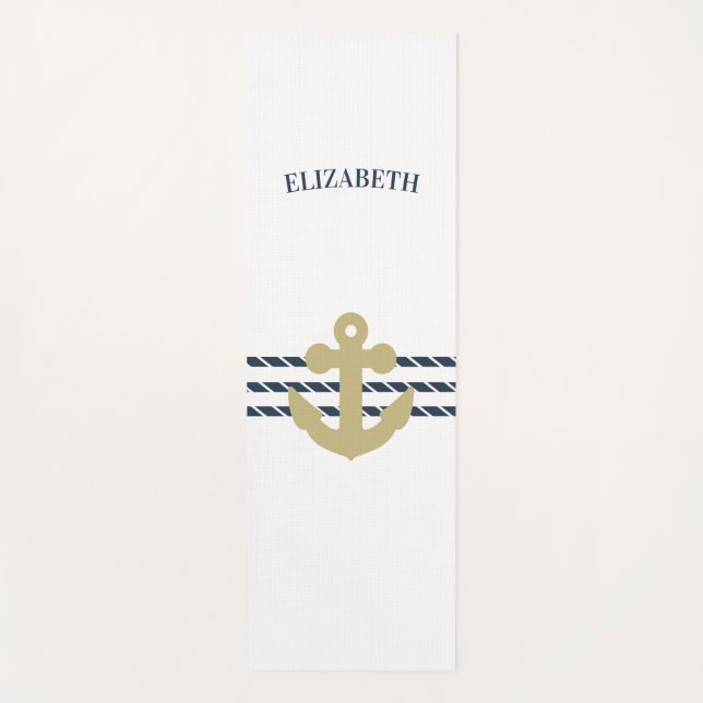 Tapis De Yoga Ancre nautique, Corde (Devant)