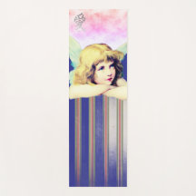 ANGE vintage AVEC STRIPES ET NUAGES YOGA MAT