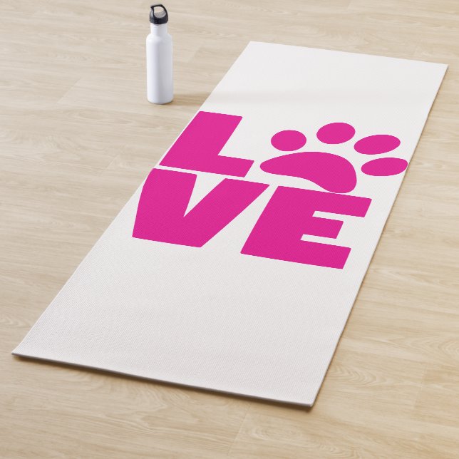 Tapis De Yoga Animal Paw Print Yoga Mat – LOVE Design (En situation)