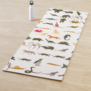 Tapis De Yoga Animaux colorés rétro