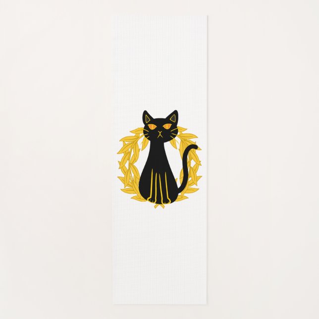 Tapis De Yoga Animaux de chat noir Horreur Enfants d'Halloween (Devant)